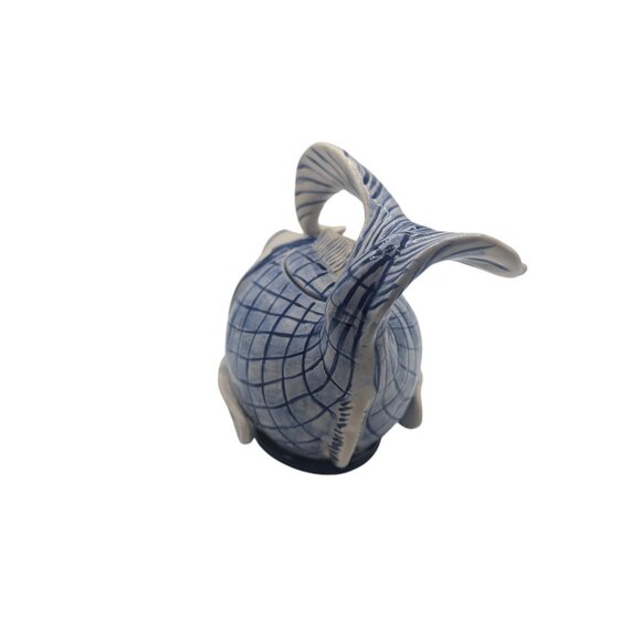 Blue Sky Ceramic Koi Fish Teapot By Diane Art Pottery Pitcher Glug Jug 10x8 - Picture 8 of 12